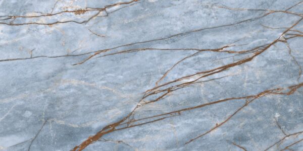 Blat łazienkowy ze spieku kwarcowego Florim Marble Azure, niebieski – polerowany