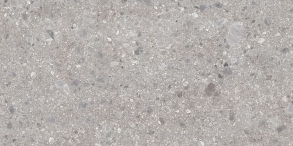 Blat kuchenny ze spieku kwarcowego Neolith Terrazo Ceppo, wykonany na wymiar, szary – Silk