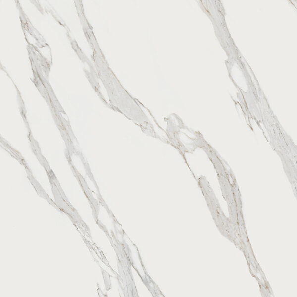 Okładzina ścienna do kuchni (Backsplash) ze spieku kwarcowego Mirage Jewels JW02 Calacatta Reale 120 x 278 cm lub 160 x 320 cm, grubość 6 mm