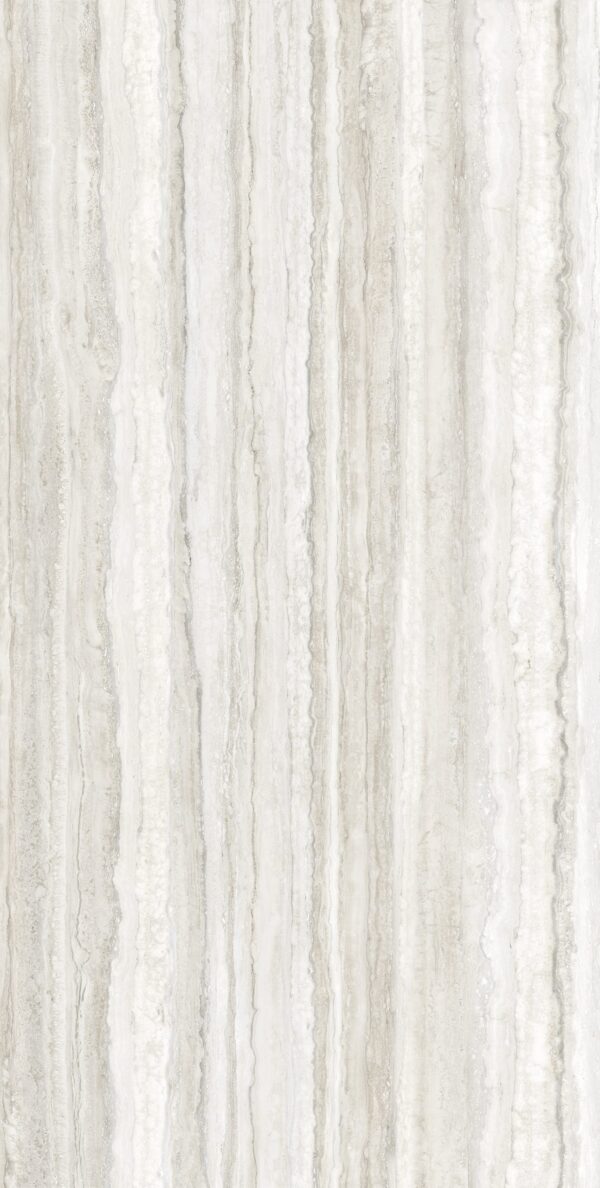 Okładzina ścienna do kuchni (Backsplash) ze spieku kwarcowego Franko Travertino Grigio 160 x 320 cm, grubość 6 mm