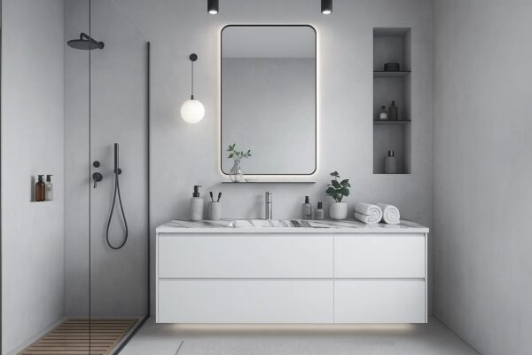Ceramiczna szafka podumywalkowa z wbudowaną umywalką i szafką dolną Franko Orianth na wymiar