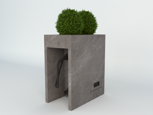 Donica ogrodowa ze stacją ładująca Wallbox lub EVSE 70x40x80 cm